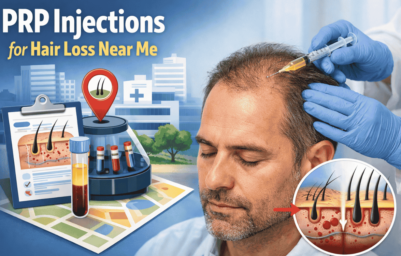 PRP treatment for hair loss being injected into thinning scalp areas