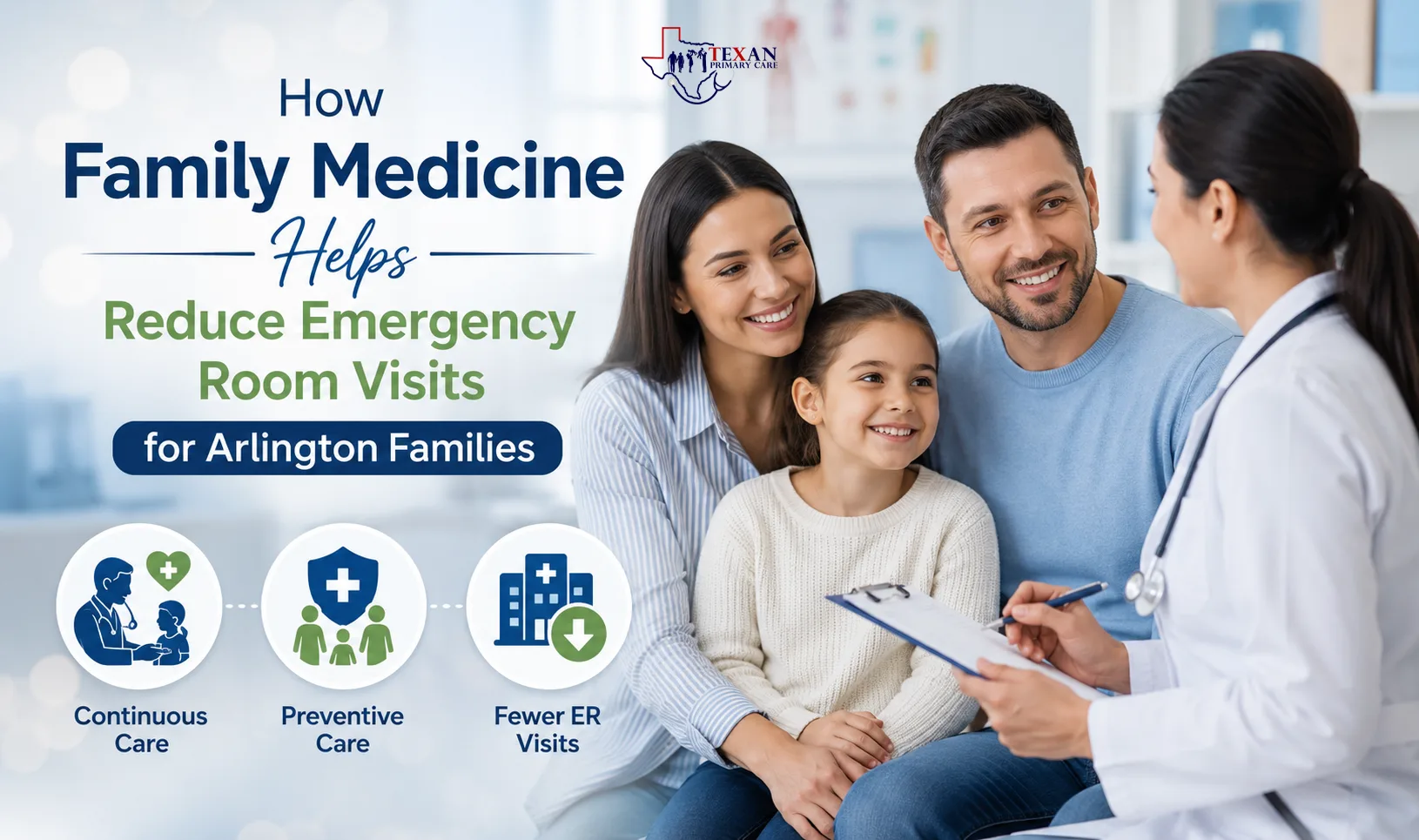 Family Medicine in Arlington helping families reduce emergency room visits through primary care