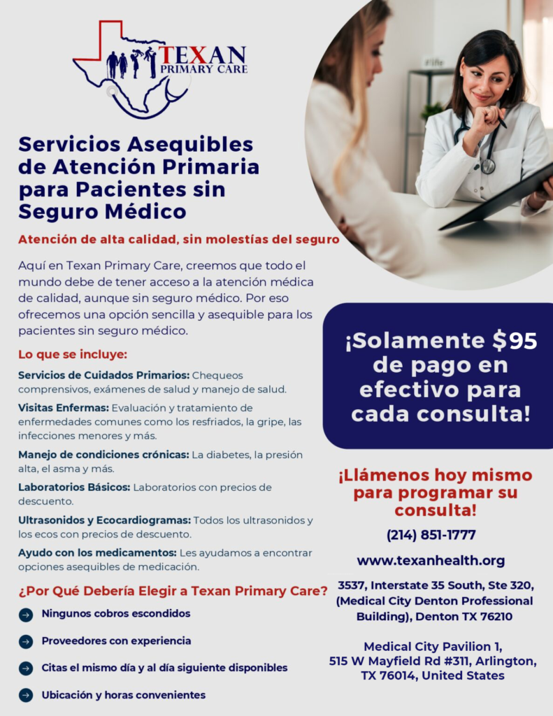 Texan Primary Care offering affordable healthcare services and $95 doctor visits for uninsured patients